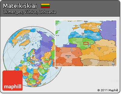 Political Location Map of Mateikiškiai