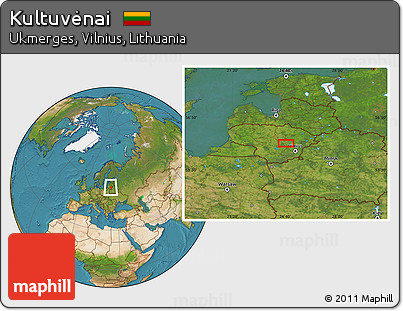 Satellite Location Map of Kultuvėnai