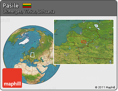 Satellite Location Map of Pašilė