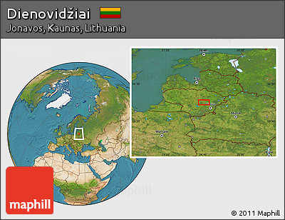 Satellite Location Map of Dienovidžiai