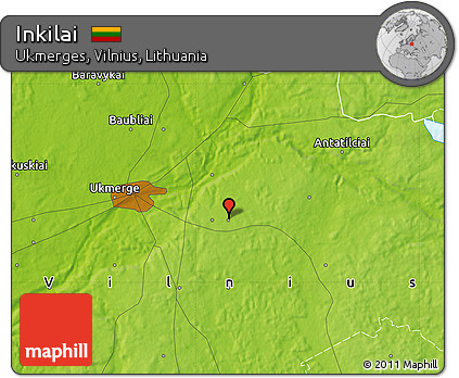 Physical Map of Inkilai