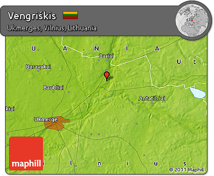 Physical Map of Vengriškis