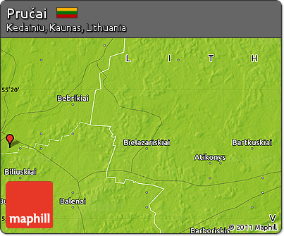 Physical Map of Pručai
