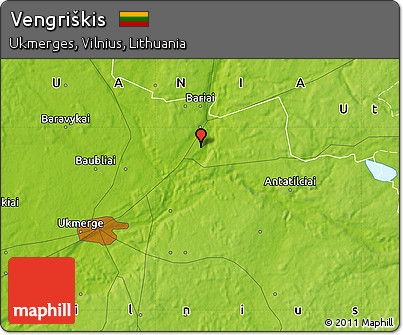 Physical Map of Vengriškis