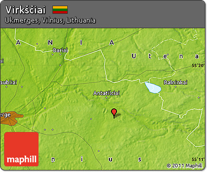 Physical Map of Virkščiai