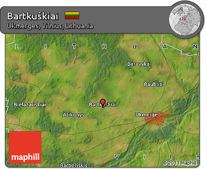 Satellite Map of Bartkuškiai