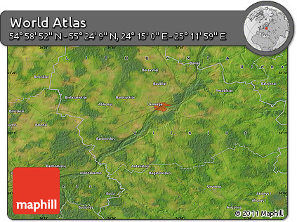 Satellite Map of the Area around 55° 11' 31" N, 24° 43' 30" E