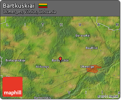 Satellite Map of Bartkuškiai