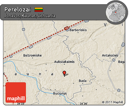Shaded Relief Map of Perelozai