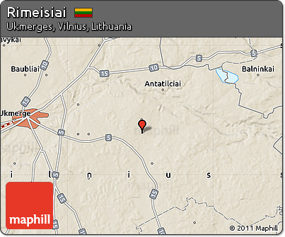 Shaded Relief Map of Rimeisiai