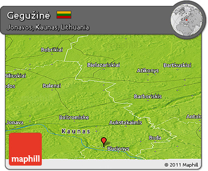 Physical Panoramic Map of Gegužinė