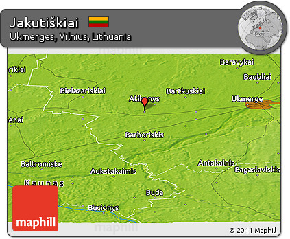 Physical Panoramic Map of Jakutiškiai