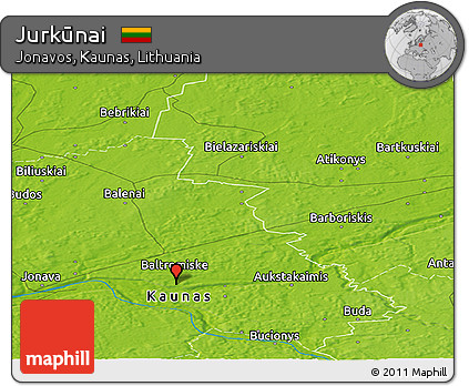Physical Panoramic Map of Jurkūnai