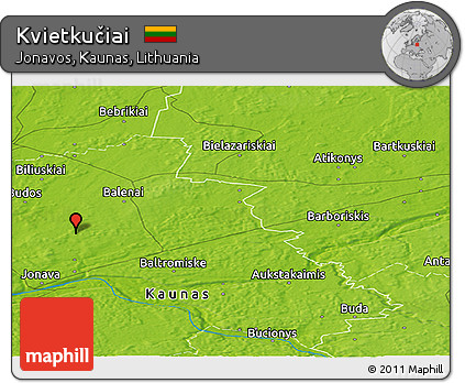 Physical Panoramic Map of Kvietkučiai