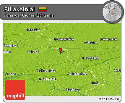 Physical Panoramic Map of Piliakalniai