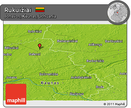 Physical Panoramic Map of Rukuižiai