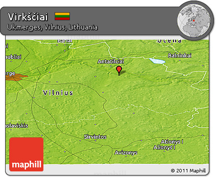 Physical Panoramic Map of Virkščiai