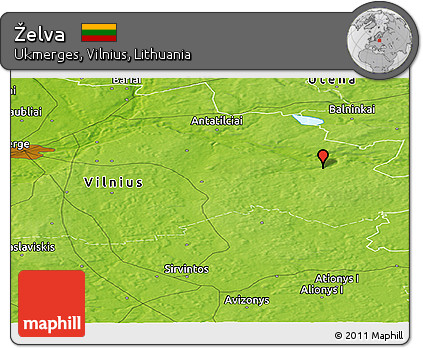 Physical Panoramic Map of Želva
