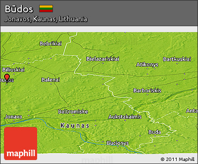 Physical Panoramic Map of Būdos