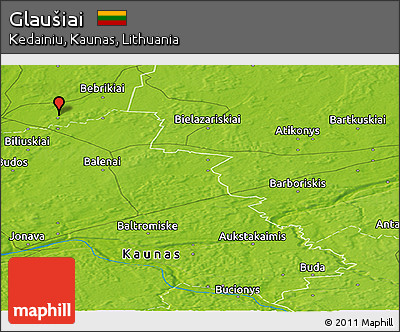Physical Panoramic Map of Glaušiai