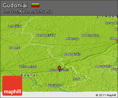 Physical Panoramic Map of Gudoniai