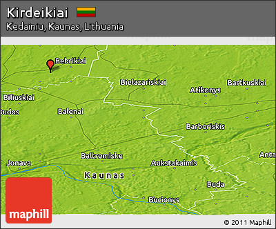 Physical Panoramic Map of Kirdeikiai