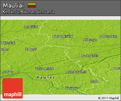 Physical Panoramic Map of Mauliai