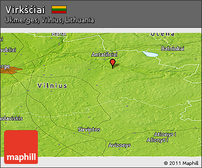 Physical Panoramic Map of Virkščiai