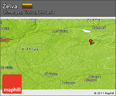 Physical Panoramic Map of Želva