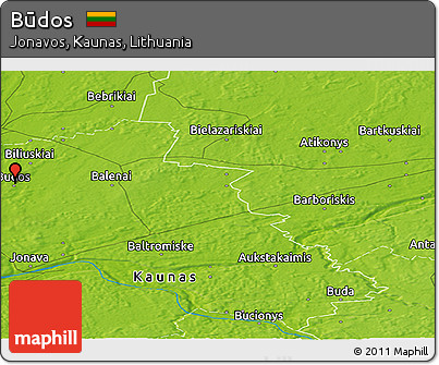 Physical Panoramic Map of Būdos