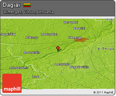 Physical Panoramic Map of Dagiai