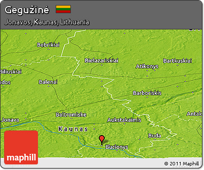 Physical Panoramic Map of Gegužinė