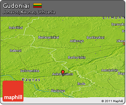 Physical Panoramic Map of Gudoniai