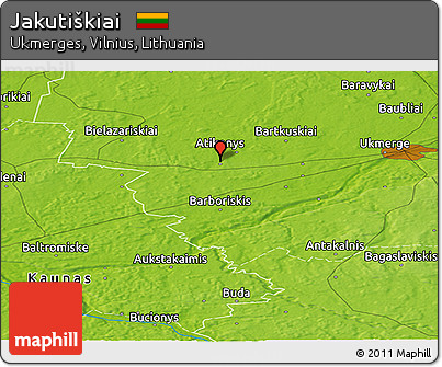 Physical Panoramic Map of Jakutiškiai