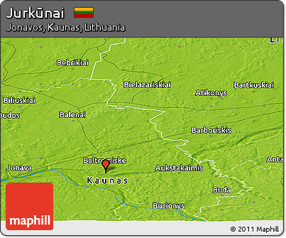 Physical Panoramic Map of Jurkūnai