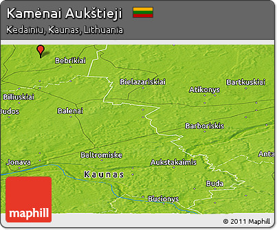 Physical Panoramic Map of Kamėnai Aukštieji