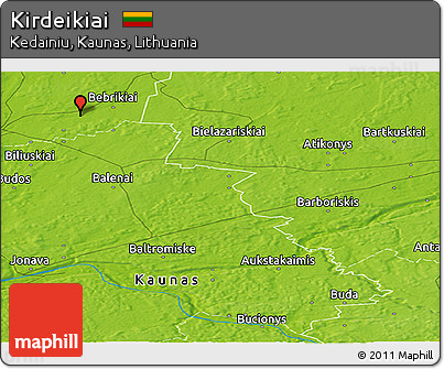 Physical Panoramic Map of Kirdeikiai