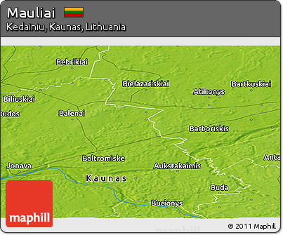Physical Panoramic Map of Mauliai
