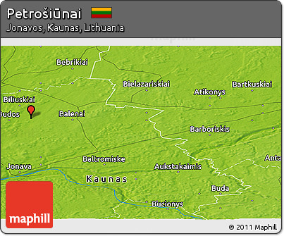 Physical Panoramic Map of Petrošiūnai