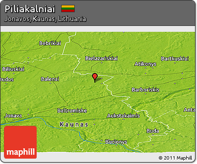 Physical Panoramic Map of Piliakalniai
