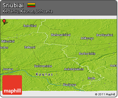 Physical Panoramic Map of Sriubiai