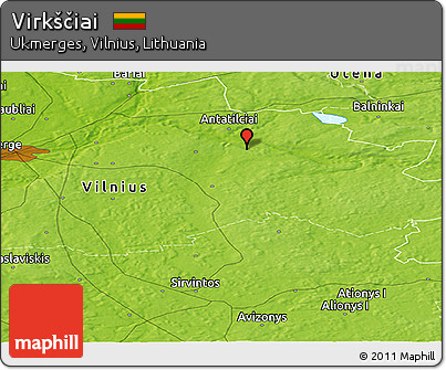 Physical Panoramic Map of Virkščiai