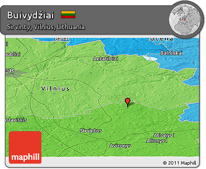 Political Panoramic Map of Buivydžiai