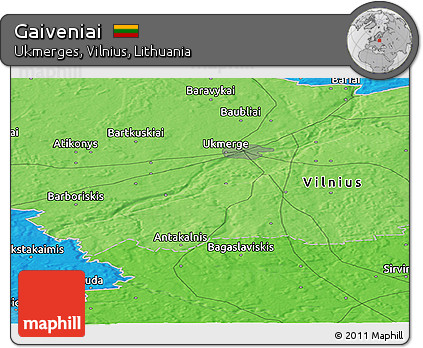 Political Panoramic Map of Gaiveniai