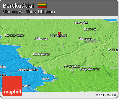 Political Panoramic Map of Bartkuškiai