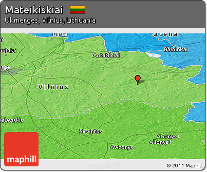 Political Panoramic Map of Mateikiškiai
