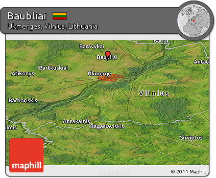 Satellite Panoramic Map of Baubliai