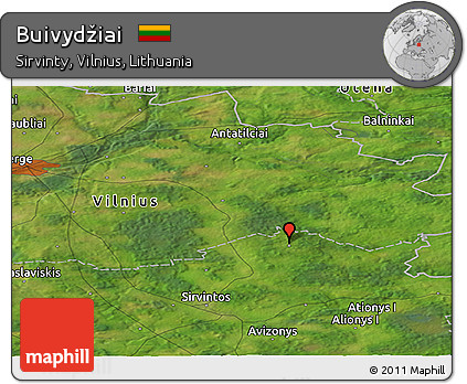 Satellite Panoramic Map of Buivydžiai