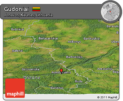 Satellite Panoramic Map of Gudoniai