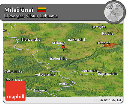 Satellite Panoramic Map of Milašiūnai